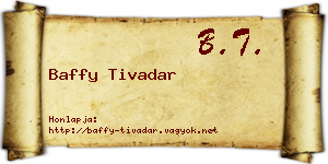 Baffy Tivadar névjegykártya